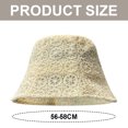 thumbnail image 2 of Sombrero de pescador de malla transpirable para mujer, con encaje hueco fino, circunferencia de sombrero de 56-58 cm, para verano, 2 of 6