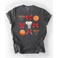 thumbnail image 4 of Elephant Mascot Basketball Shirt for Women & Teens Crimson Coquette Bows and Hoops Tee Pepper Shirt Adult X-Large, 4 of 4