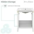 thumbnail image 3 of Bastille 24 in. White Bathroom Vanity With White, 3-Hole Ceramic Sink Top, 3 of 12