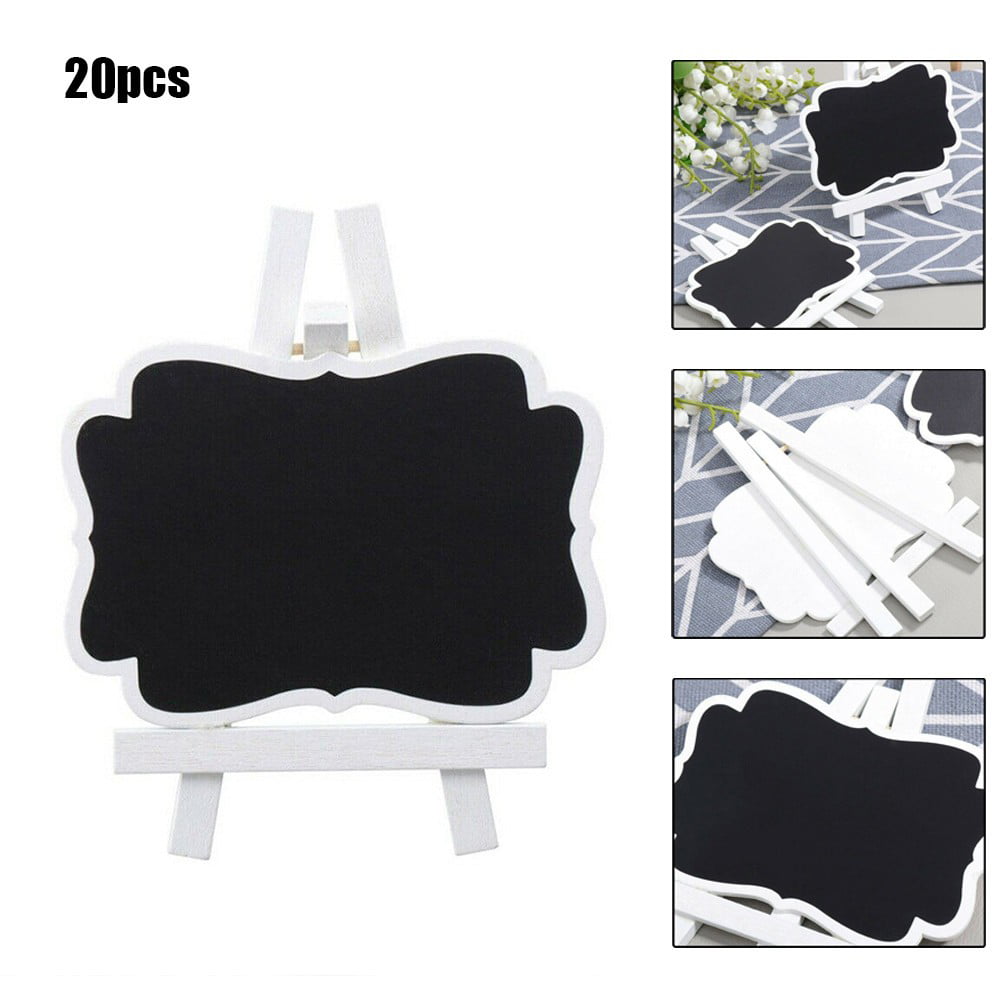 20 Mini Wooden Blackboard Party Wedding Chalkboard Sign Message Table Stand 