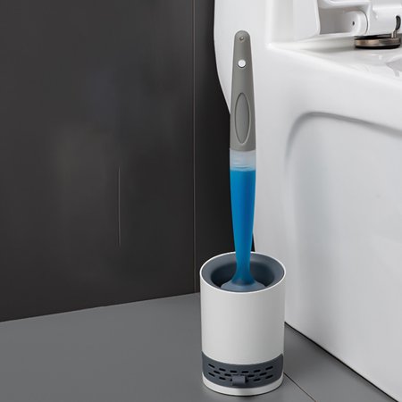 Long Handle Cleaning Brush with Holder Wall Mounted Scrubbing Cleaning Tool for Hotel Home Bathroom