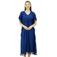 thumbnail image 1 of Bimba Kimono Long Maxi pour Femmes Kaftan en Rayonne Robe de Nuit à Cordon de Serrage à Franges Caftan Couverture, 1 of 9