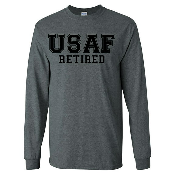 USAF Retired BLACK Logo Long Sleeve T-Shirt