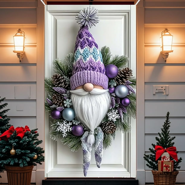 35 X 71 Inch Christmas Door Cover - Santa Claus Pattern - Christmas Day Door Decoration - Festival Party Decoration