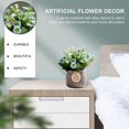 thumbnail image 3 of Flores artificiales en maceta, pequeño jarrón de cerámica, plantas de flores falsas, decoración de escritorio para interiores, 3 of 5