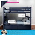 thumbnail image 2 of Max & Lily Solid Wood Twin over Twin Bunk Bed for Kids with Underbed Storage Drawers, 2 of 13