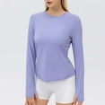 thumbnail image 2 of Htigea Women UPF 50+ UV Shirts Long Sleeve with Thumb Holes Workout Sun Shirt Quick Dry Athletic Yoga Running Tops Purple 2XL, 2 of 7