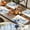 Blue, variant on MIZHONA Fall Pumpkins Placemats Set of 4,Autumn Thanksgiving Linen Table Mats for Table Decorations 12x18 in