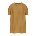 thumbnail image 5 of Womens Basic T-Shirts Rib Knit Short Sleeve Tops Solid Crewneck Tees Shirt Fashion Summer Tunic Top, 5 of 6
