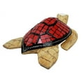 thumbnail image 3 of Balinese Wood Handicrafts Ocean Turtle With Painted Glass Shell Figurine 10"L, 3 of 6