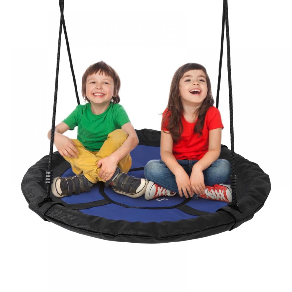 Dia.100cm Giant Nest Web Rope Hanging Tree Swing Seat Round Backyard Playground 