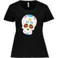 thumbnail image 3 of Inktastic Sugar Skull Blue Women's Plus Size T-Shirt, 3 of 5
