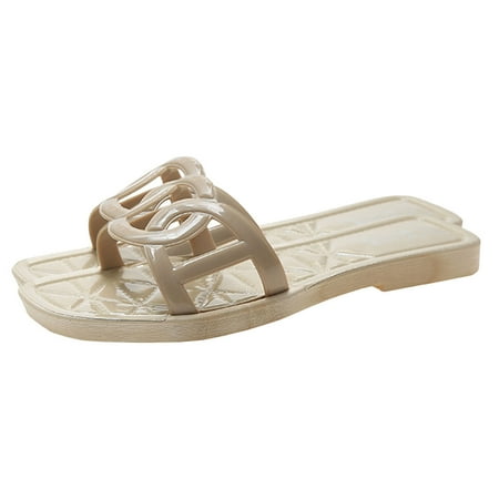 

HOMEMAXS 1 Pair Women Fashion Slippers Outdoor European Slippers Summer Sandals (Beige)