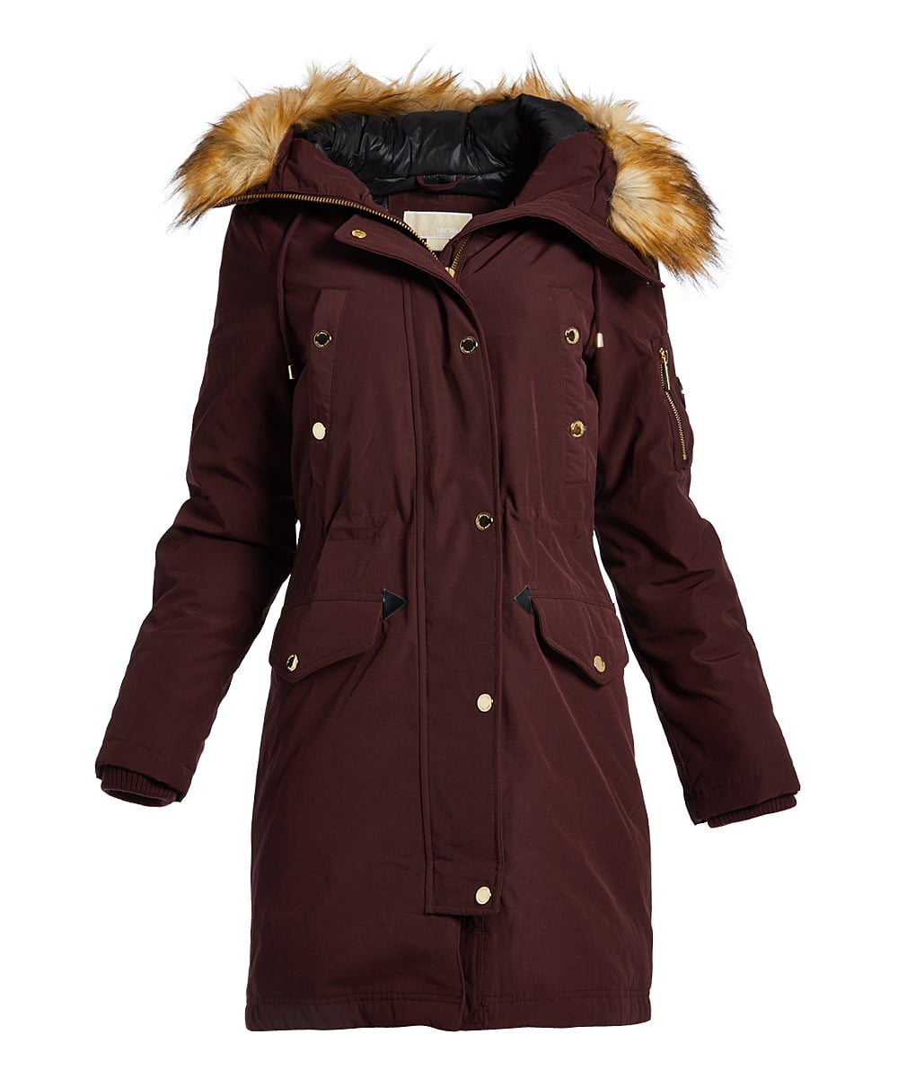 Michael Kors FauxFurTrim Hooded Down Parka Coat