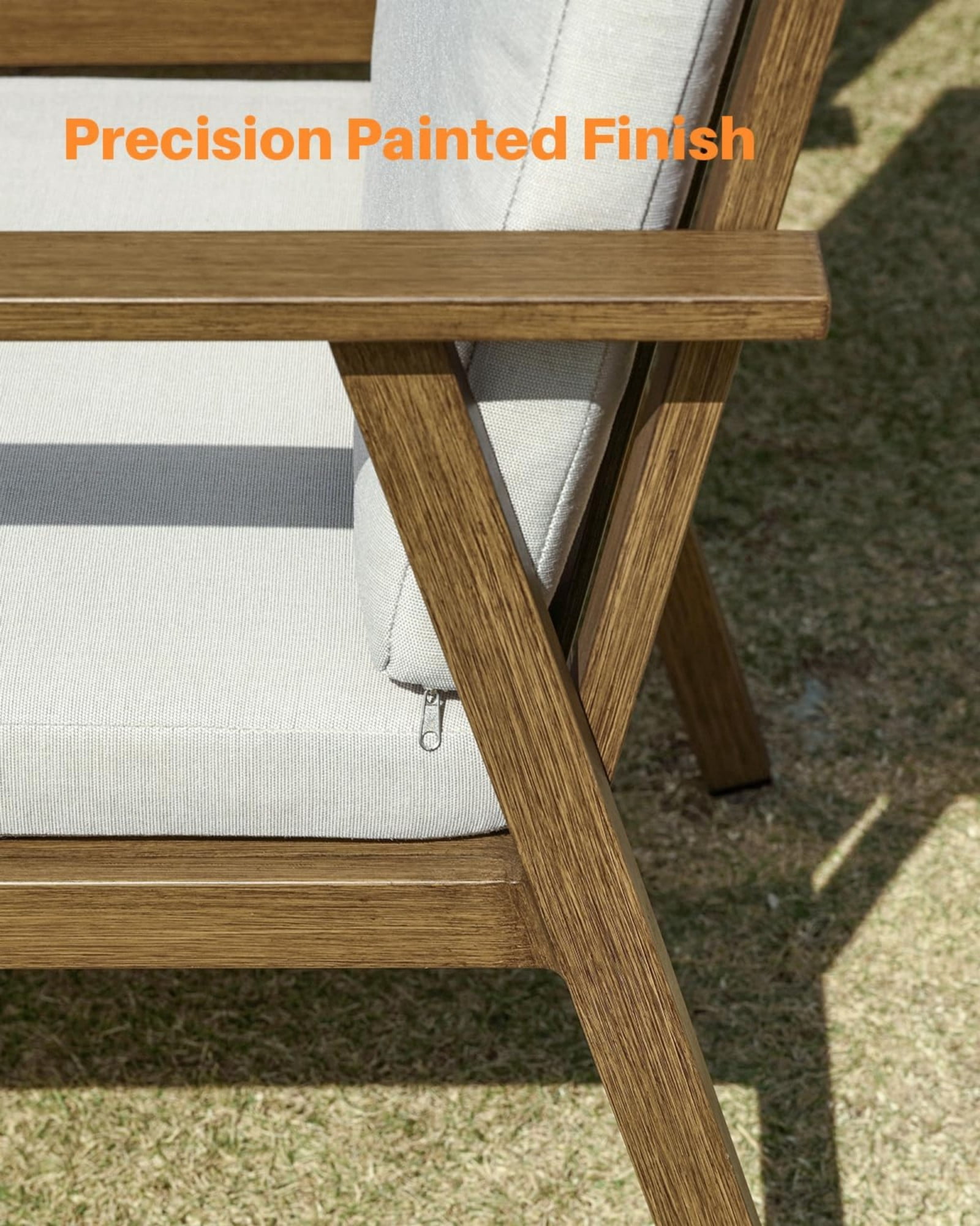 Outdoor Patio Dining Chairs Set of 2, Aluminum Outdoor Dining Chairs with Thick Cushions, All Weather Rustproof Patio Chairs for Garden, Deck, Porch, Poolside, Brown