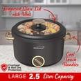 thumbnail image 5 of Brentwood 2.6-Qt. Electric Hot Pot Cooker with Steamer, 700W, Ceramic Nonstick, Black, 5 of 7