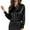 Black, variant on Womens Soft Satin Silk Leopard Button Down Shirts for Women Silky Long Sleeve Fashion Work Shirt Dressy Blouses Tops