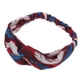 thumbnail image 4 of Unique Bargains 1 Pc Fashion Feather Pattern Cross Elastic Hairband for Women Wine Red, 4 of 6