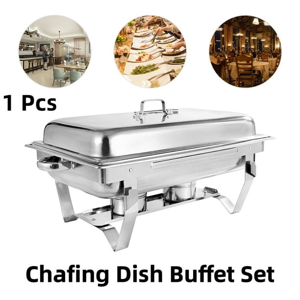 Chafing Dish, 9L/8 Quart Stainless Steel Chafer Full Size Rectangular