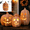 Large, variant on Fall Decor - Halloween Decor Resin Pumpkin Jack O' Lantern with Flameless Candle - Vintage Autumn Farmhouse Table Decorations for Home Indoor Outdoor Porch Mantel,9.8inches (Large)
