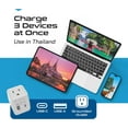 thumbnail image 2 of Ceptics Thailand Travel Plug Adapter – Type O Power Adapter with USB-C & A + USA Input – Ultra Compact,3-in-1 Safe Grounded Adapter Plug for Thailand, 2 of 4