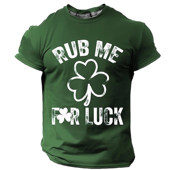 Men's St. Patrick's Day Shamrock Graphic T Shirt Short Sleeve Funny Clover Tee