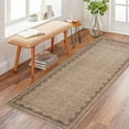 thumbnail image 3 of Scalloped Runner Rug 2'x6' for Hallway & Bathroom - Non Slip, Machine Washable Soft Carpet - Kitchen, Bedroom, Nursery Floor Mat (Coffee), 3 of 7