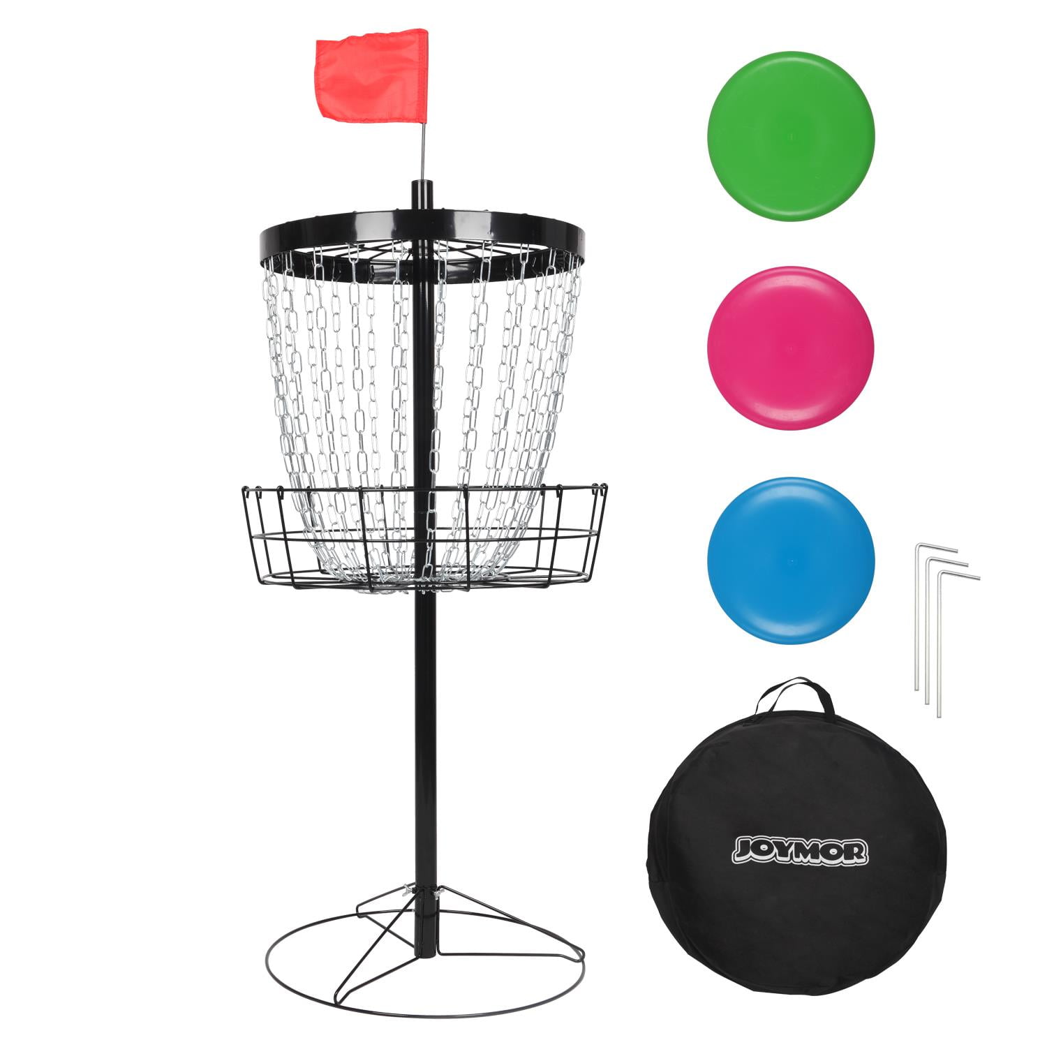 Ktaxon Portable Disc Golf Basket Practice 24Chain Metal Golf Goals Baskets, Black