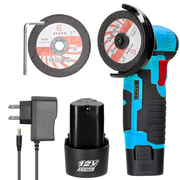 Mistaha 12V Mini Angle Grinder with 19500rpm Speed and Brush Motor - Multi-functional Handheld Cut-off Tool for Dust Protection and Polishing