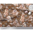 thumbnail image 2 of Soimoi Satin Silk Fabric Floral,Book & Golden Retriever Dog Print Fabric by Yard 42 Inch Wide, 2 of 3