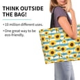 thumbnail image 2 of Fotbe White Blue Striped Sunflower Bolsa Tote Estética de Lona con Estampado para Mujer - Bolsa Reutilizable de Hombro Casual para Vacaciones, Compras, Trabajo y Gimnasio, 2 of 8