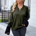 thumbnail image 4 of Puntoco Suéter Moda Mujer Casual Punto Contraste Panel V-Cuello Suéter Navidad Liquidación Puntoco Puntoco-2468, 4 of 8