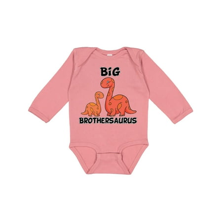 

Inktastic Big Brothersaurus with Cute Sibling Dinosaurs Gift Baby Boy Long Sleeve Bodysuit
