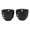thumbnail image 3 of Japanese White Anemone Flowers Black Ramen Noodles Bowls And Chopsticks Set of 2, 3 of 4