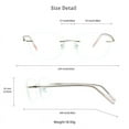 thumbnail image 3 of VisionGlobal Metal Readers for men/women Blue Light Blocking,Hand-set Diamond Fashion Square Glasses (Pink Clear, +1.50 Magnification), 3 of 5
