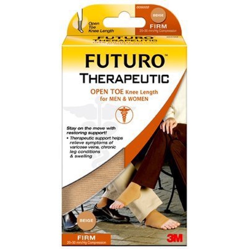 Compression Stockings Futuro Knee High Beige Open Toe Small 1 Pair