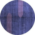 thumbnail image 1 of Ahgly Company Machine Washable Indoor Round Abstract Blue Modern Area Rugs, 3' Round, 1 of 4