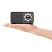 Sangean WR-7DK Wood Cabinet Mini Bluetooth Speaker with FM Radio Tuner and Aux-in Dark Cherry/Wood