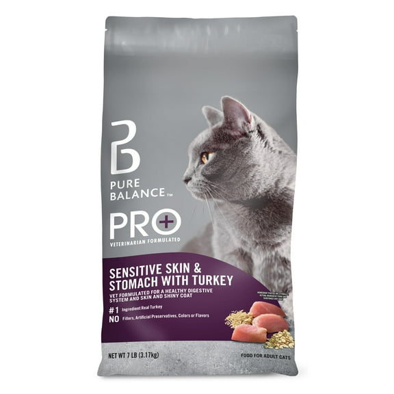 Pure Balance PRO  Sensitive Skin and Stomach with Turkey Dry Cat Food, 7 lbs