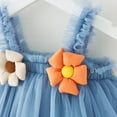 thumbnail image 5 of Fsqjgq Baby Girl Clothes Dresses for Girls Boho 30 Months Girl Clothes Blue Toddler Girls Sleeveless Floral Tulle Holiday Party Tiered Dress Dance Party Princess Dresses Clothes 110, 5 of 6