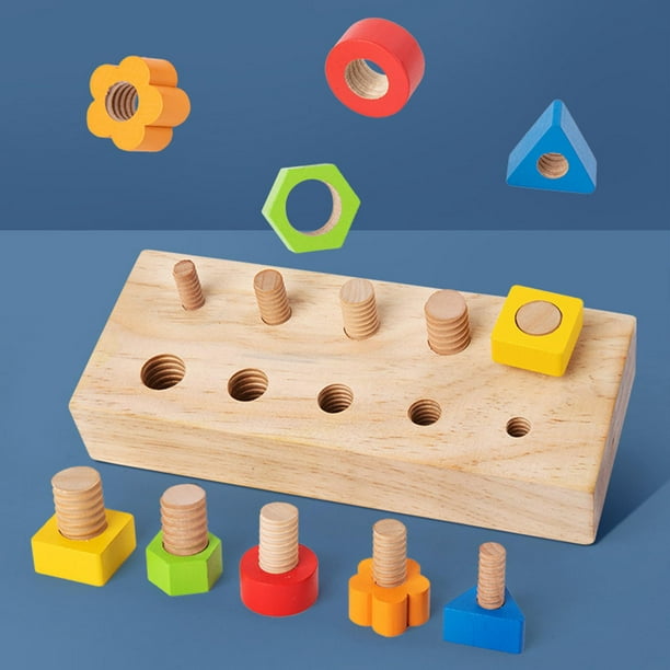 Byffoer Tabla De Tornillos Montessori De Madera – Juguete Educativo Con Destornillador Y Llaves Para Niños 3-5 Años