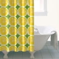 thumbnail image 4 of Yellow Lemon Slices Green Pattern Shower Curtain 36"x72" ,Bathroom Decorative Shower Curtains Set with 12 Hooks,Modern Waterproof Washable Shower Curtain, 4 of 6