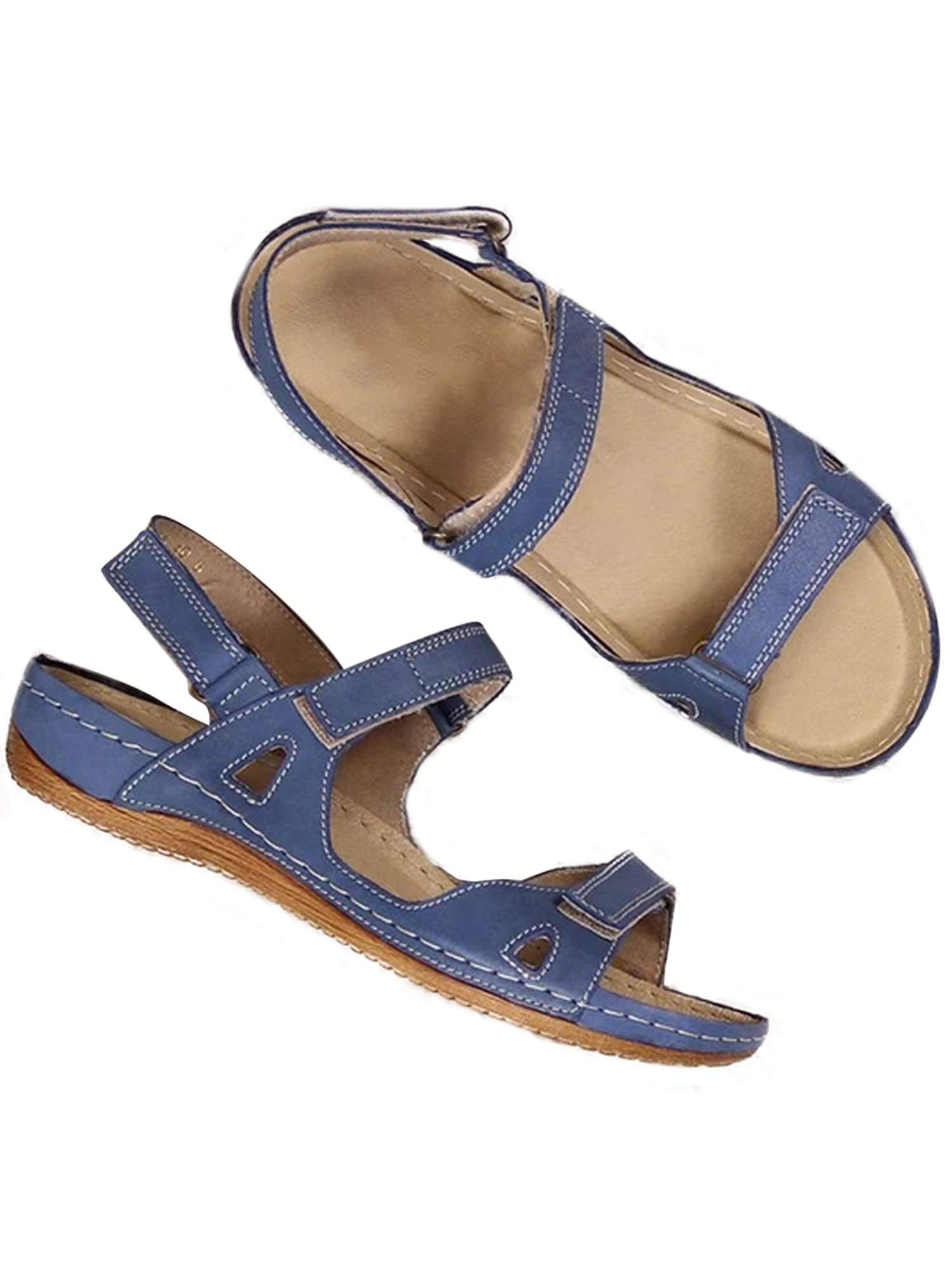 Womens Summer Boho Flip Flops Sandal Cross T Strap Thong Flat Casual Shoes Size - image 4 of 4
