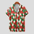 thumbnail image 2 of UVEASISHA Men's Christmas Shirt Button Up Short Sleeve Shirts Big and Tall Fashion Snowflake Print Beach Shirt Regular Fit Casual Holiday Party Shirts Multicolor XXL, 2 of 6