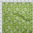 thumbnail image 3 of oneOone Velvet Light Green Fabric Leaves & Flower Floral Sewing Fabric By The Yard Printed Diy Clothing Sewing Supplies 58 Inch Wide, 3 of 5