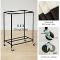 thumbnail image 4 of 100L Laundry Hamper with Wheels, 2-Section Rolling Laundry Cart, Laundry Room Cart, Dirty Clothes Basket for Hotels, Bathrooms, Dormitories, Beige, 4 of 7