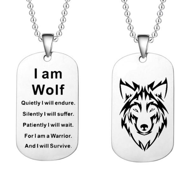 Hombres yo con un lobo causa am collar colgante moda lobo collares colgantes