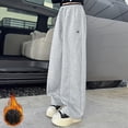 thumbnail image 2 of Ccpelsie Girls Wide Leg Jogger Pants Loose Fit Casual Lounge Sweatpants Elastic Waist Drawstring Comfortable Pants for Everyday(Grey,15-16 Years), 2 of 6