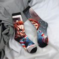 thumbnail image 6 of Saiise Chucky Funny Socks Men Women Adults Novelty Graphic Crew Tube Socks Crazy Design Casual Dress Socks for Sports,Running,Travel, 6 of 7