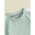 thumbnail image 6 of Musuos Baby Boys Girls Summer Shorts Set 6M 12M 18M 24M 3Y Contrast Color Short Sleeve Crew Neck T-Shirt and Drawstring Shorts, 6 of 10